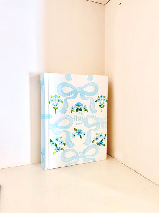 Blue Bows Customizable Bible