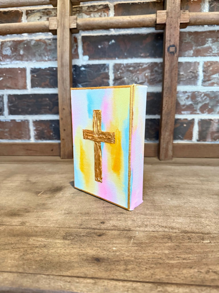 Textured Cross Mini Canvas | Morning Glory