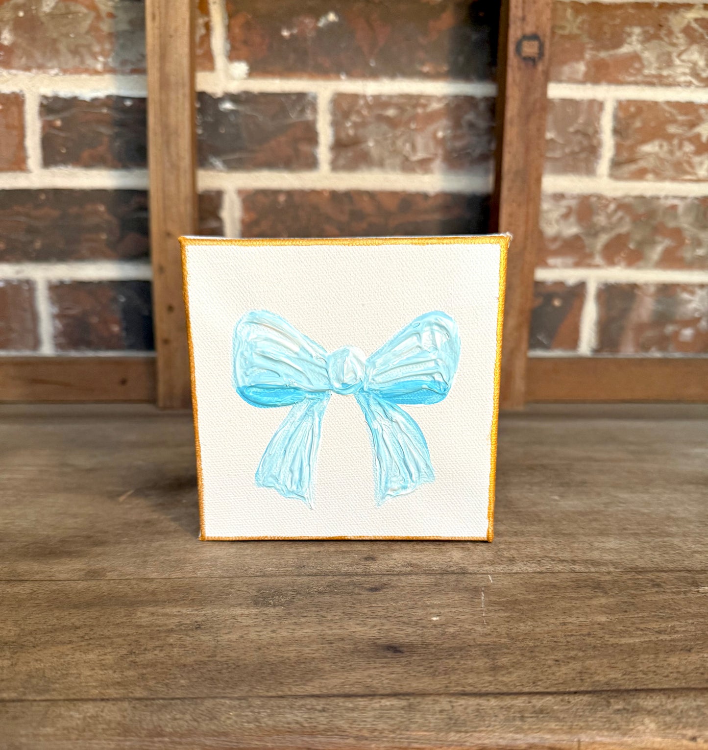 Textured Bow Mini Canvas | Blue