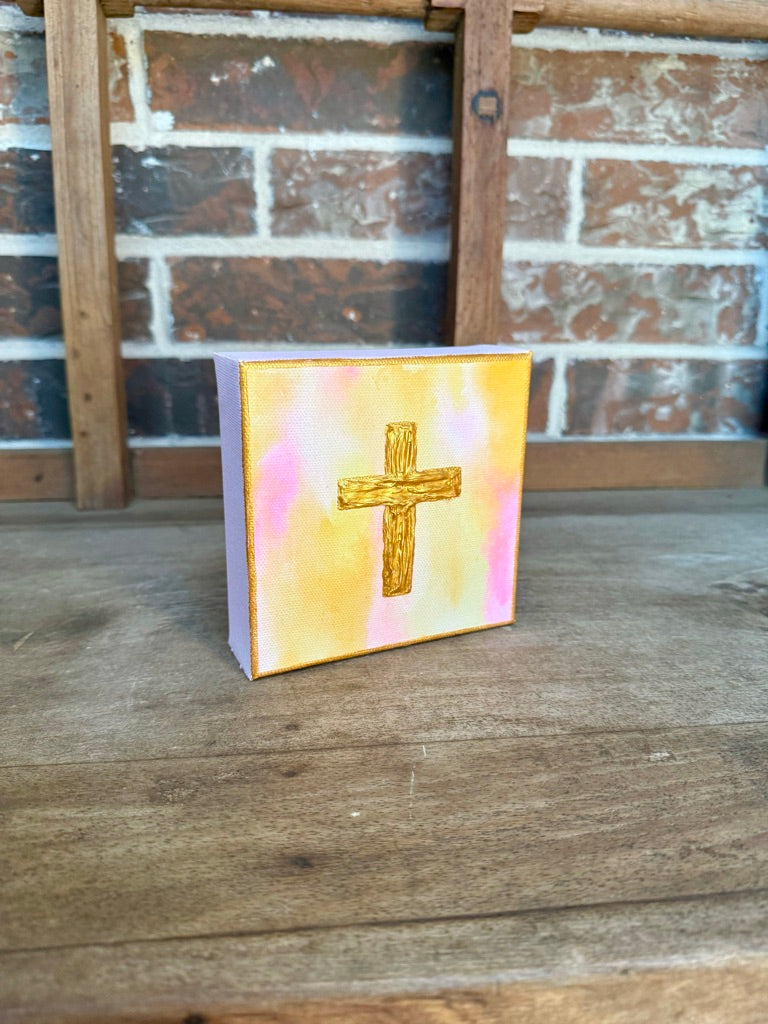 Textured Cross Mini Canvas | Sunrise