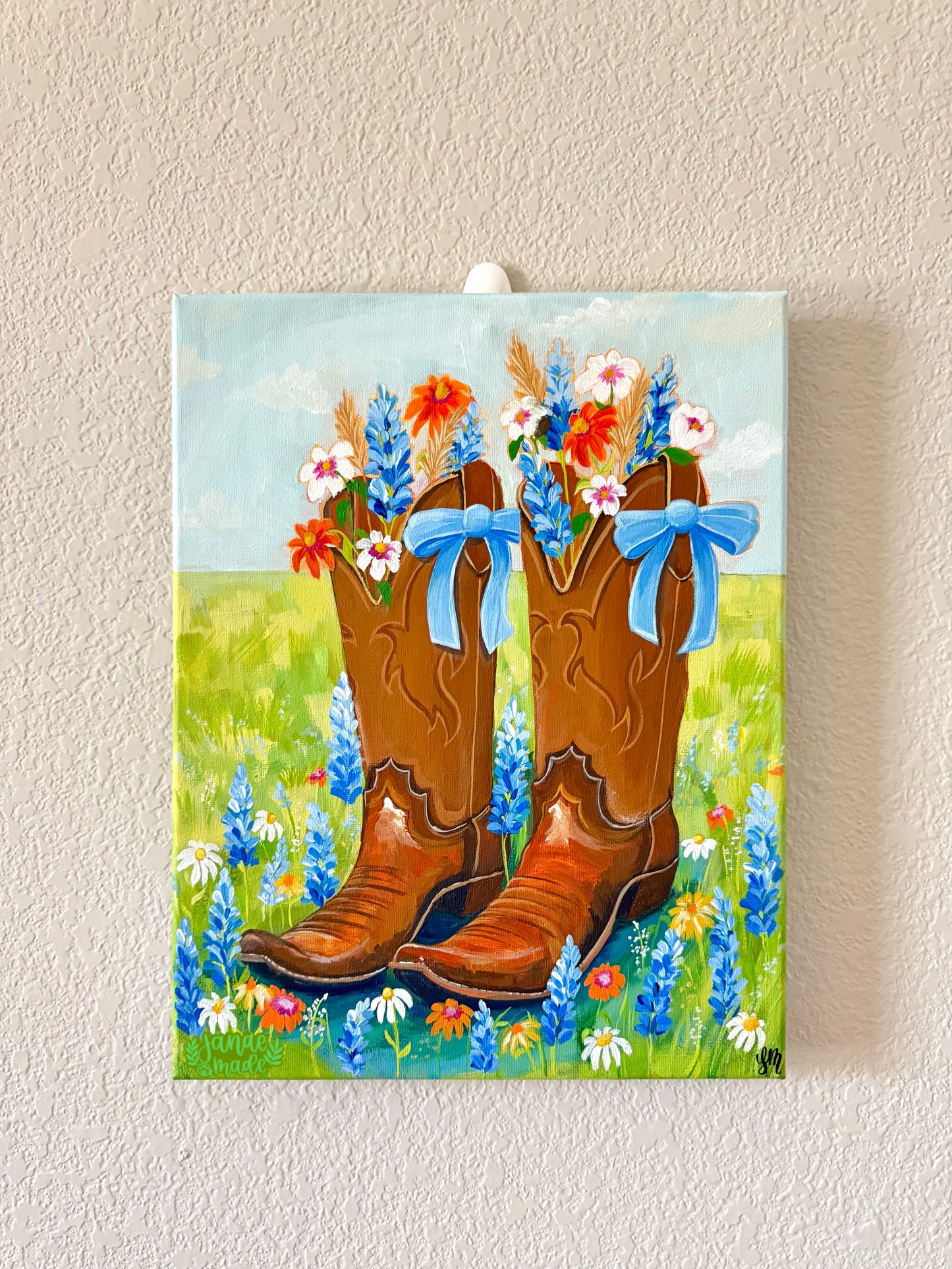 Cowgirl Boots Bouquet | Acrylic Painting
