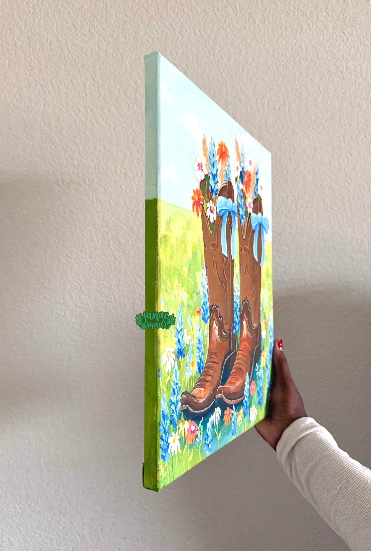 Cowgirl Boots Bouquet | Acrylic Painting