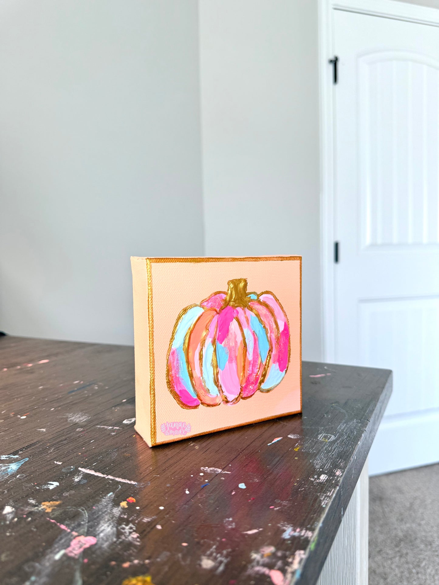Textured Pumpkin Mini Canvas | Georgia