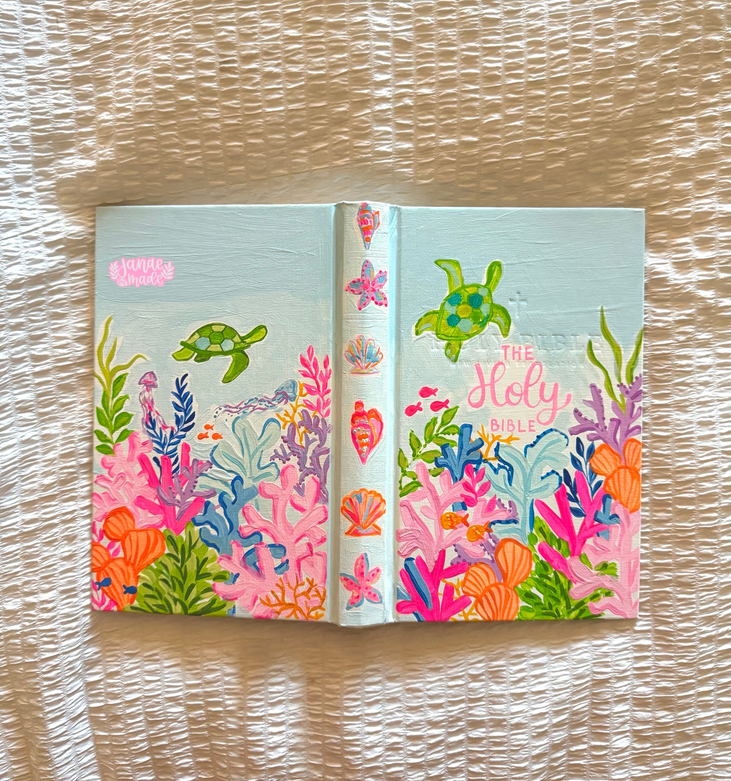 Coral Painted NLT Bible