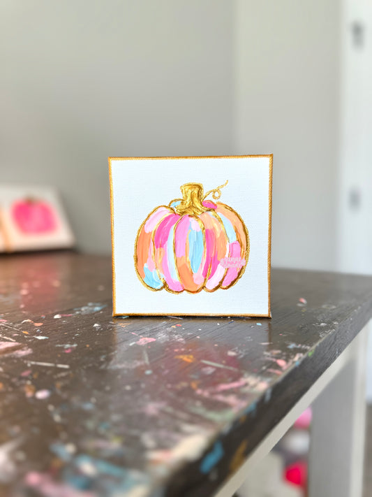 Textured Pumpkin Mini Canvas | Pastel Whimsy