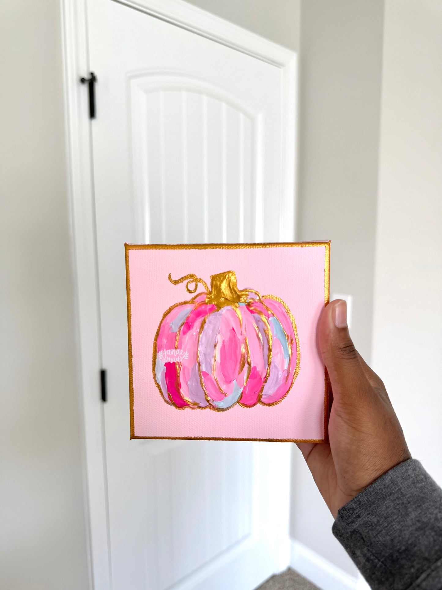Textured Pumpkin Mini Canvas | Pink Bliss