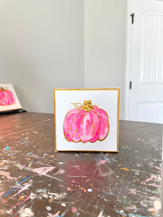 Textured Pumpkin Canvas | Pretty in pink mini