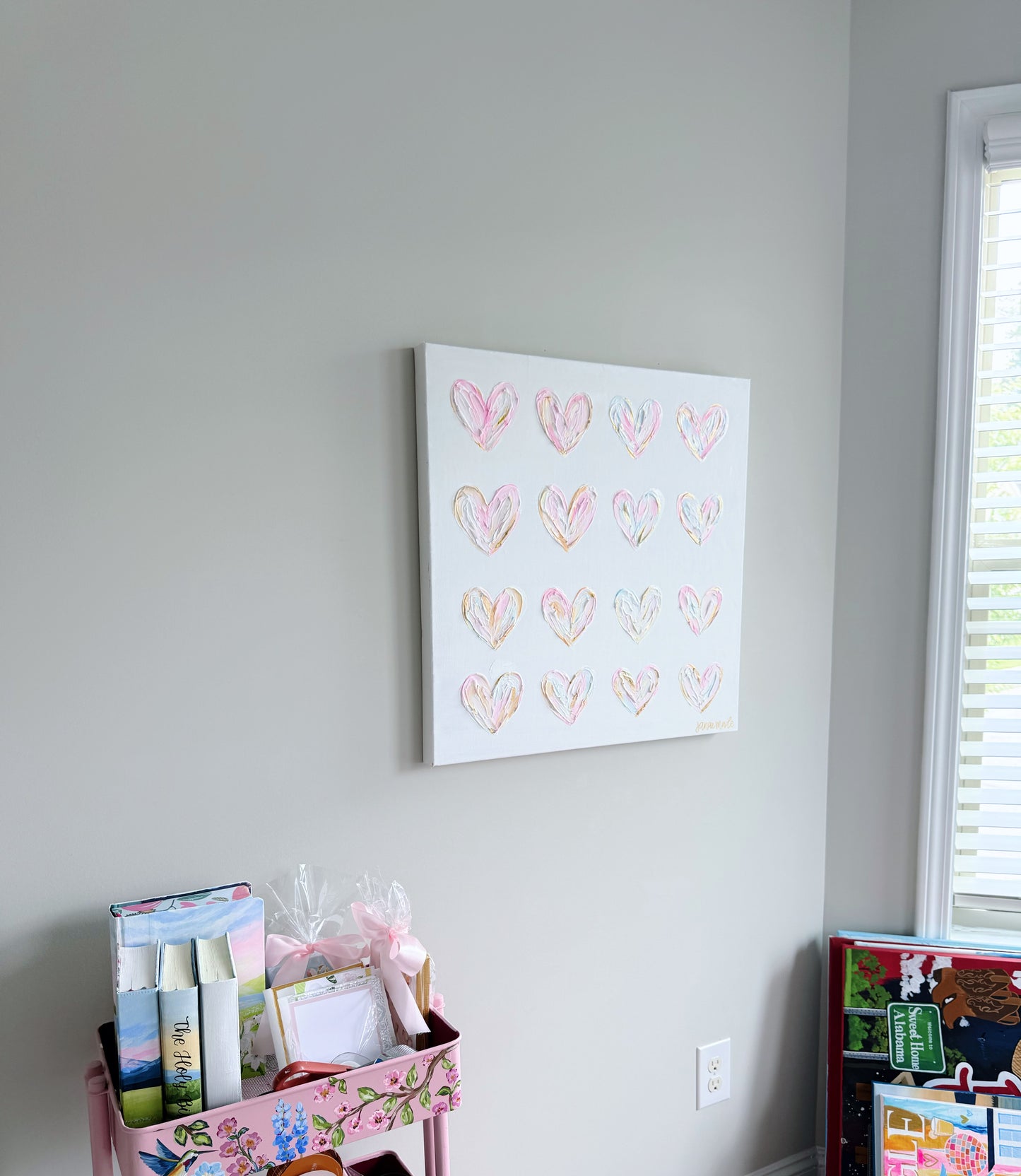 Textured Hearts Statement Canvas