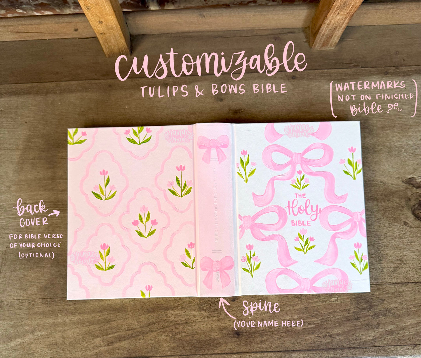 Tulips and Bows Customizable Bible | Winter PRE-ORDER