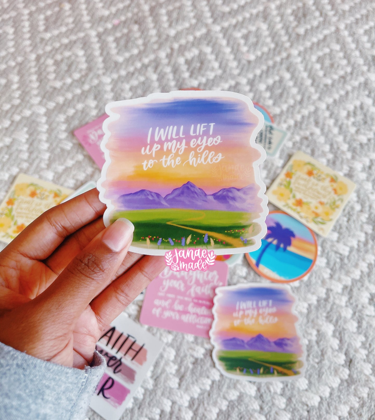 I will lift up my eyes sticker