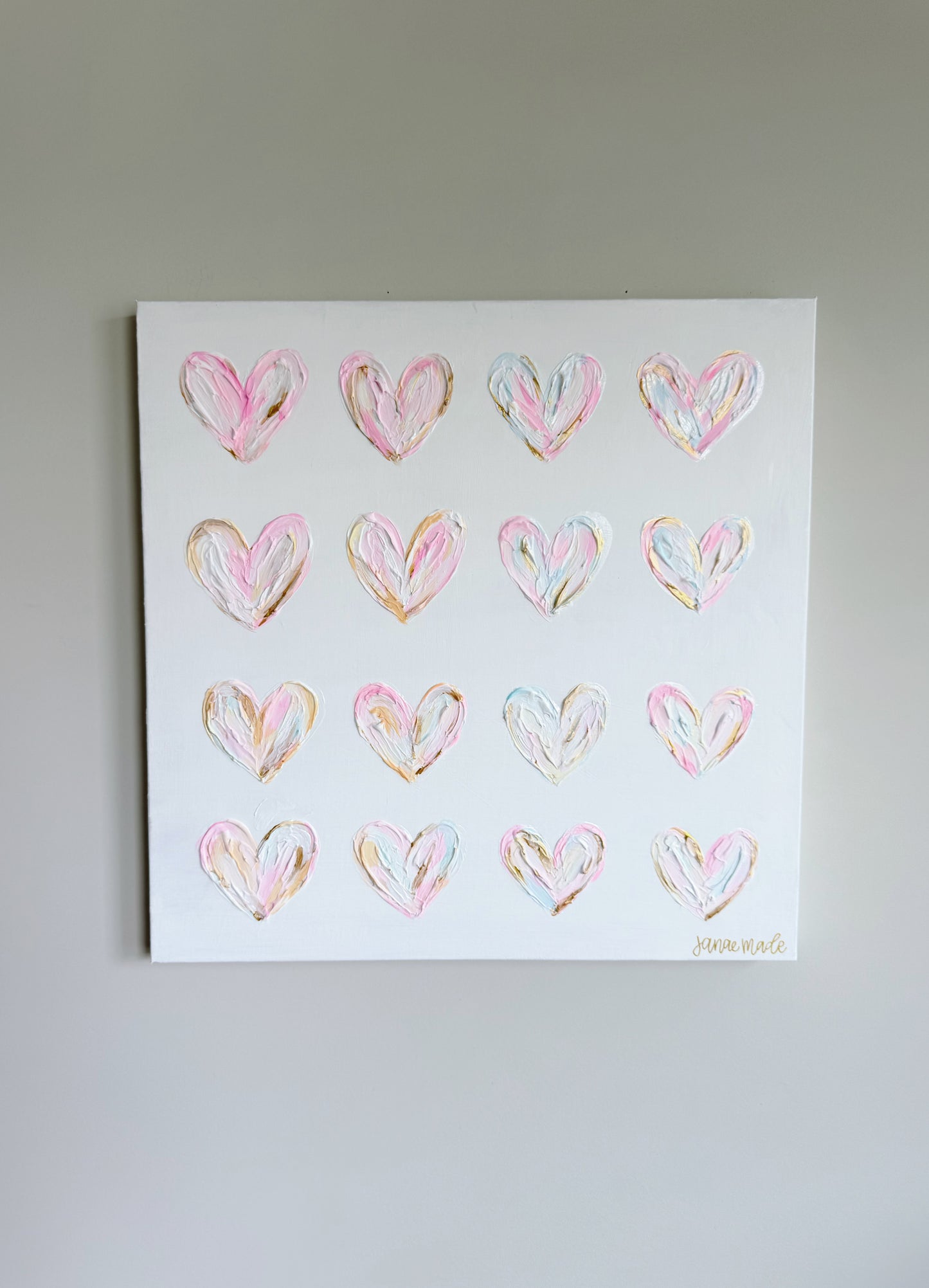Textured Hearts Statement Canvas