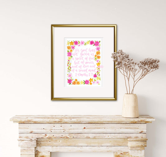 2 Timothy 1:7 Fine Art Print