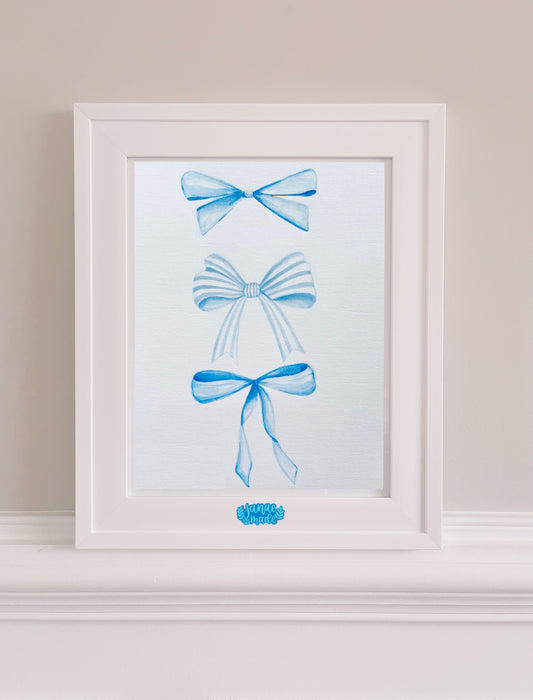 Blue Bows Fine Art Print