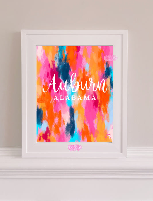 Auburn Abstract Paint Print