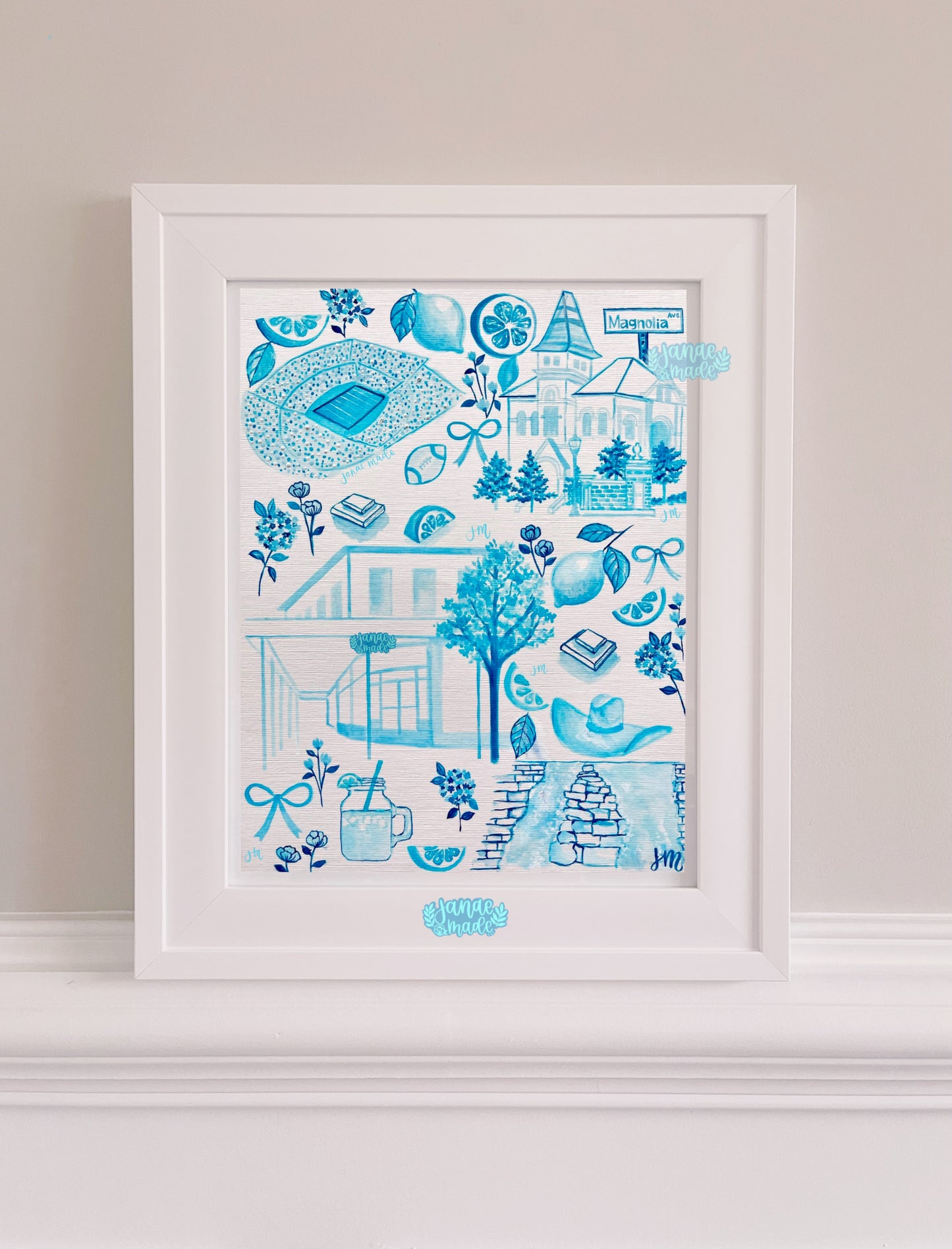 Auburn, AL Toile Art Print