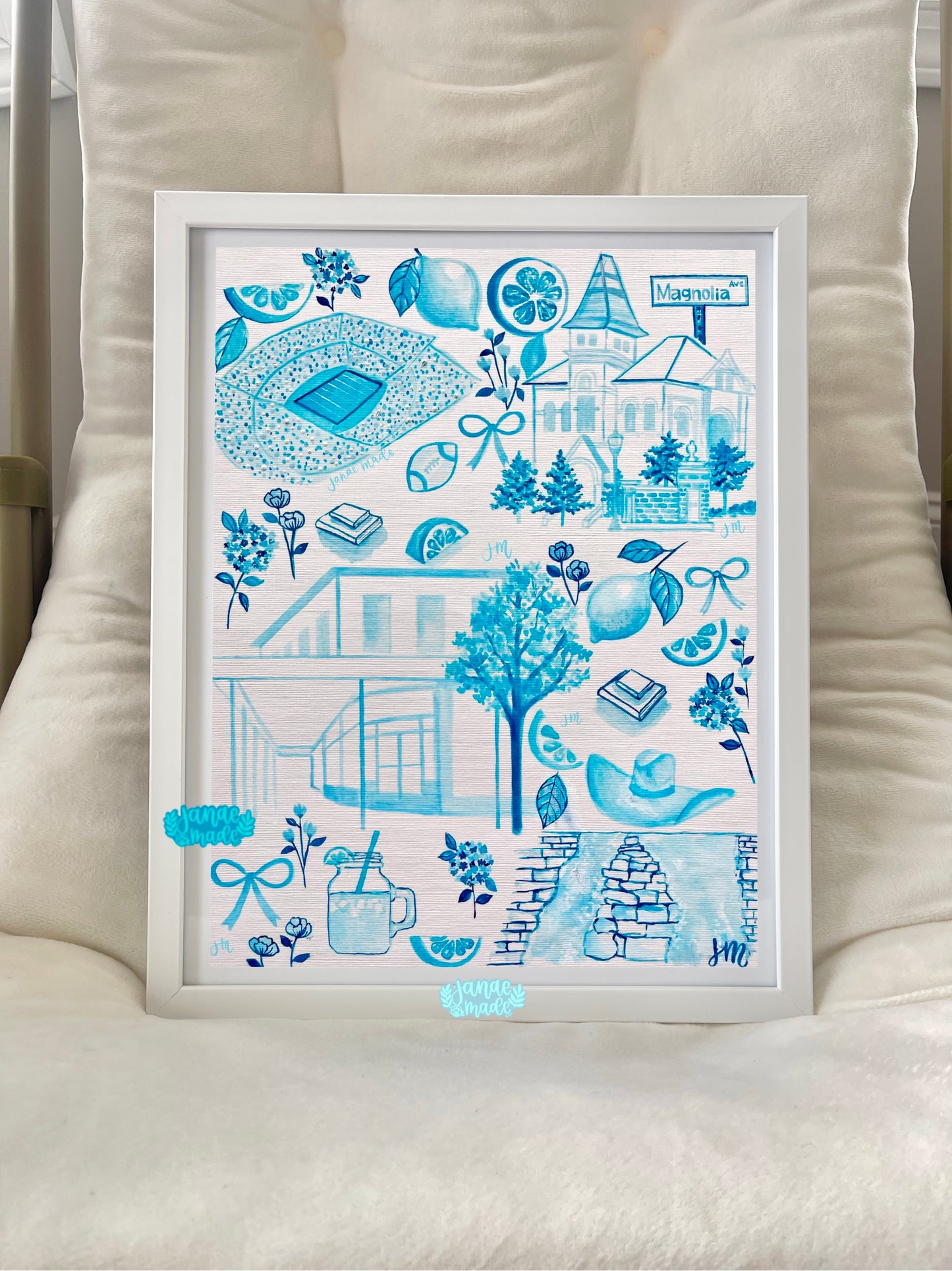 Auburn, AL Toile Art Print