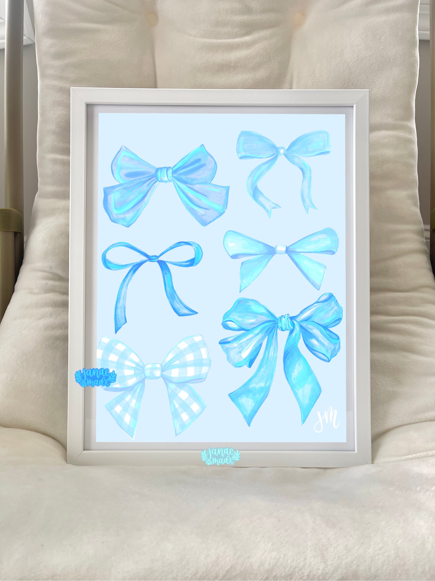 Bow Variety Art Print | Blue