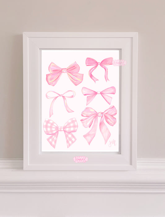 Bow Variety Art Print | Pink