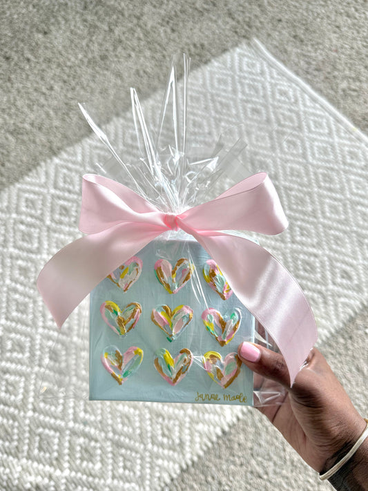 Textured Hearts Mini Canvas | Cotton Candy