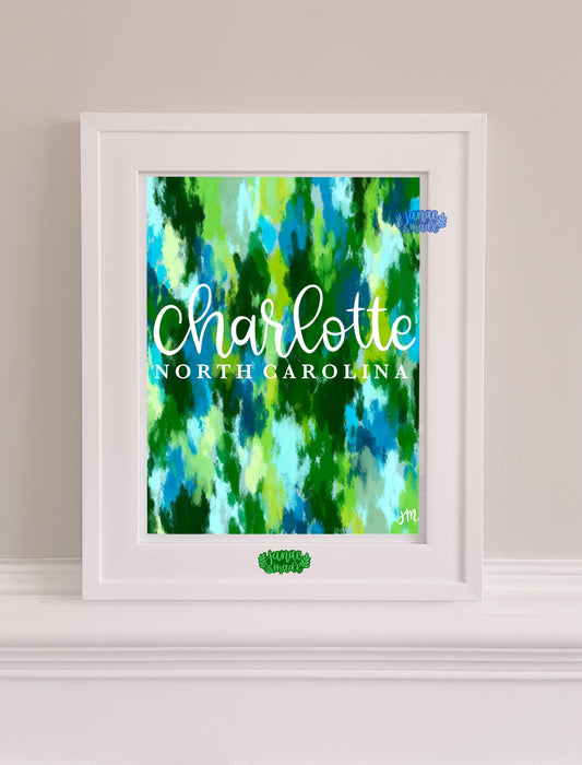 Charlotte NC Abstract Paint Print