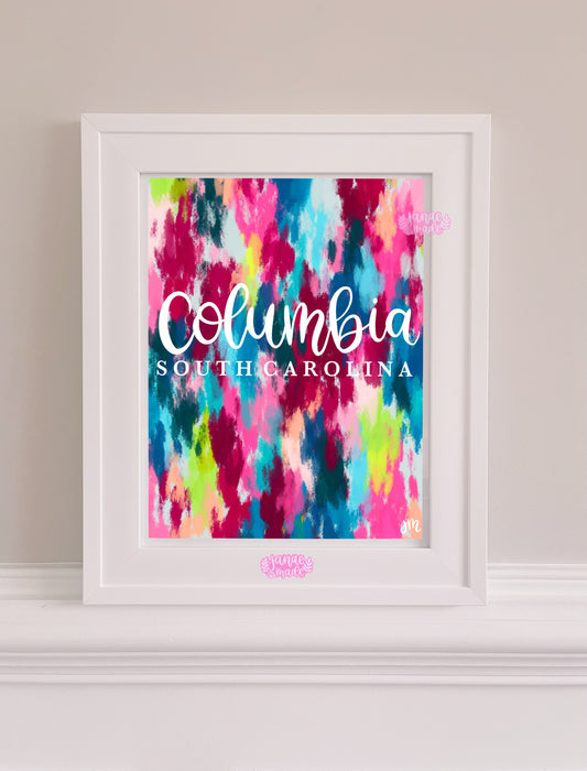 Columbia SC Abstract Paint Print