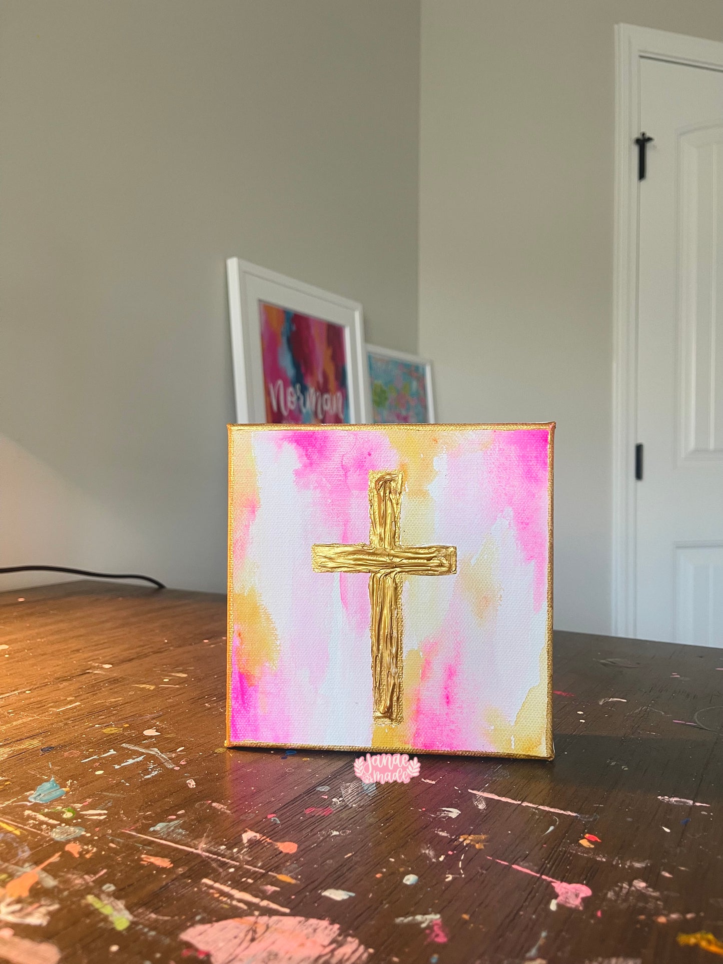 Textured Cross Mini Canvas