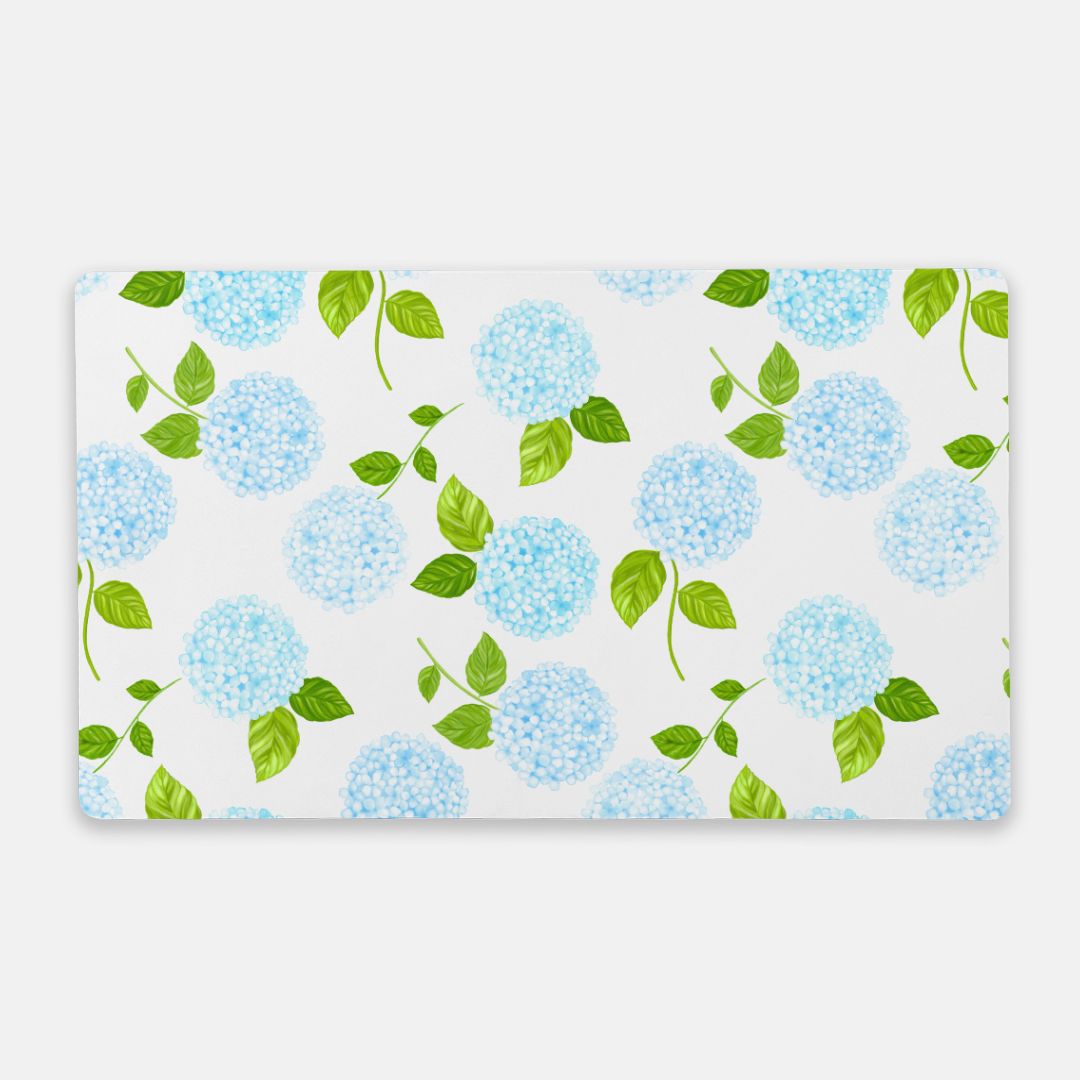 Blue Hydrangeas Desk Mat