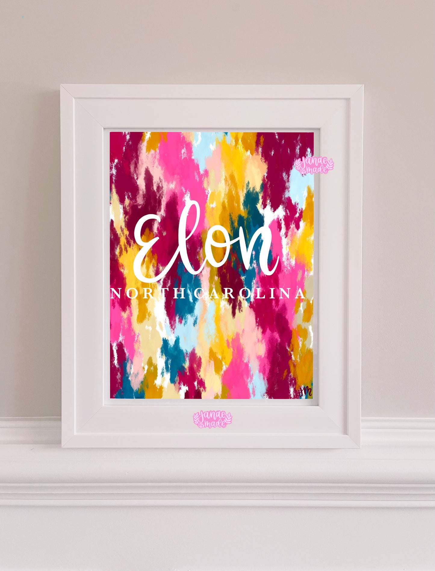 Elon NC Abstract Paint Print