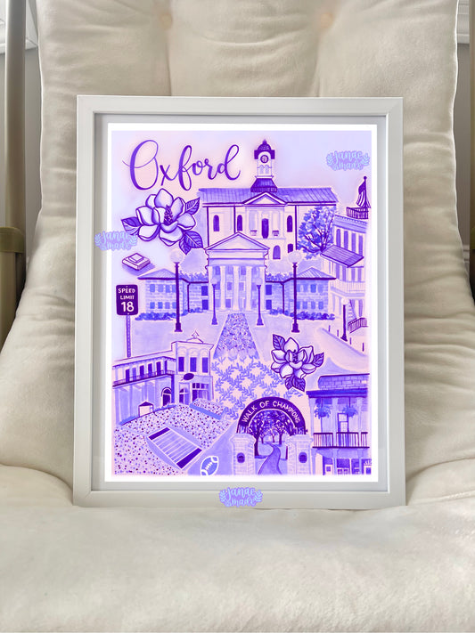 Oxford, MS Toile Art Print | Purple