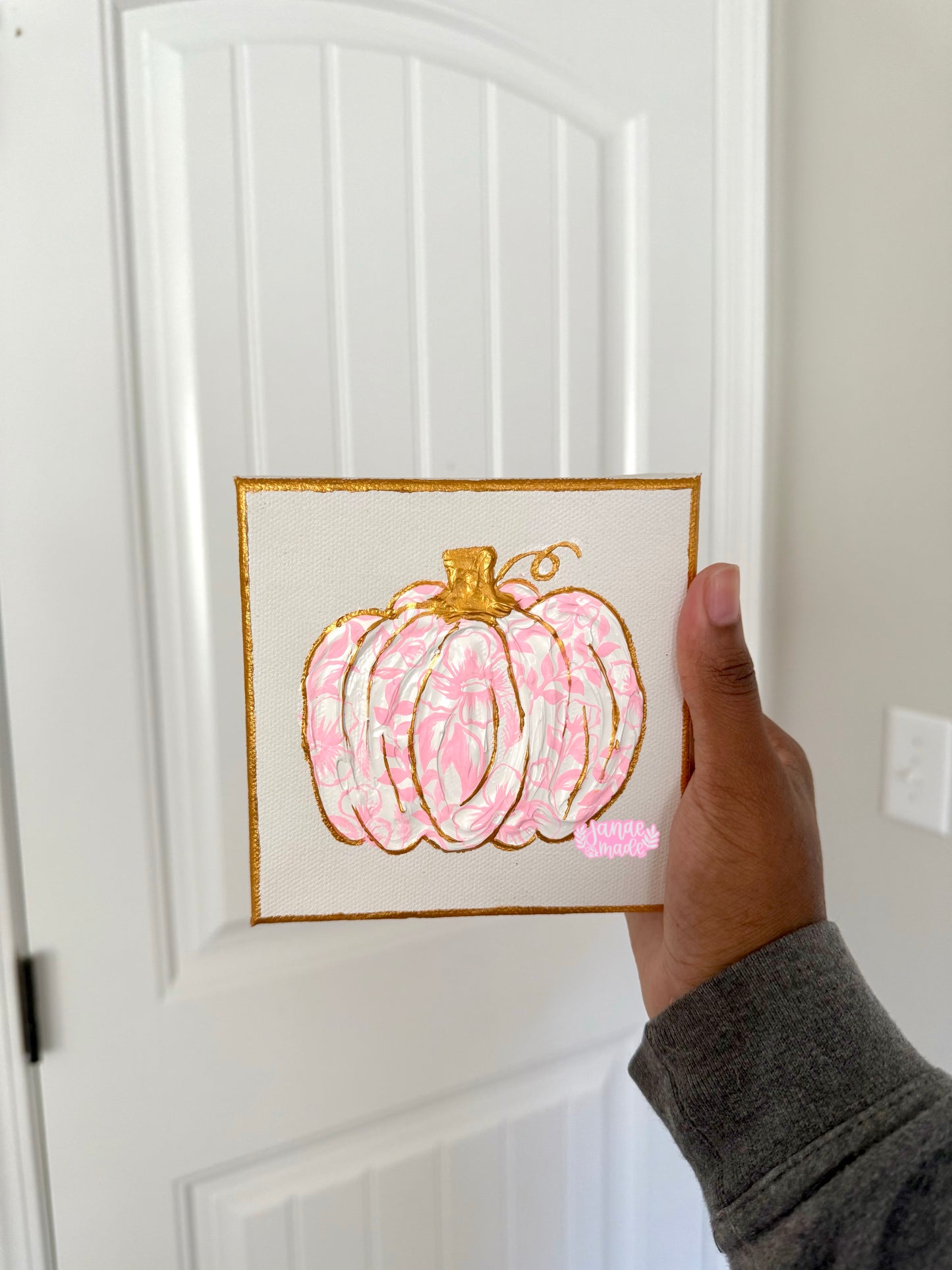 Textured Pumpkin Mini Canvas | Garden Party