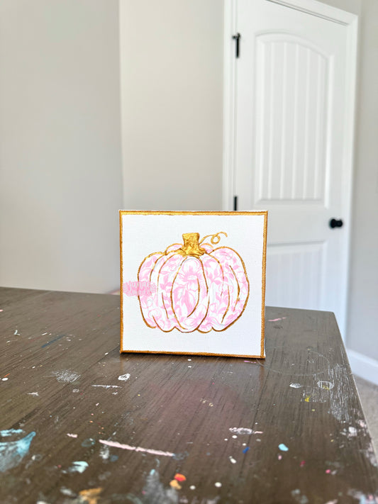Textured Pumpkin Mini Canvas | Garden Party