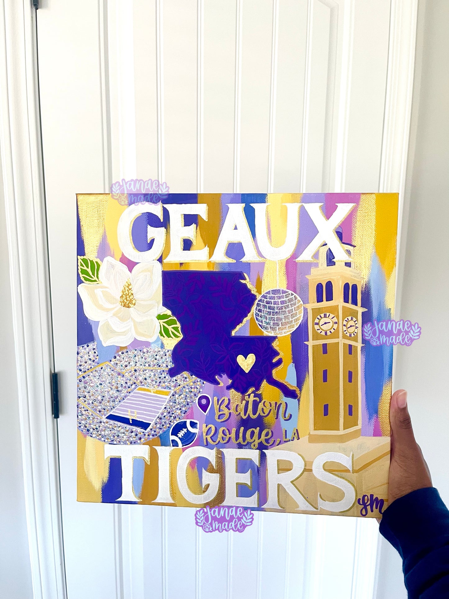 Louisiana Purple & Gold Canvas