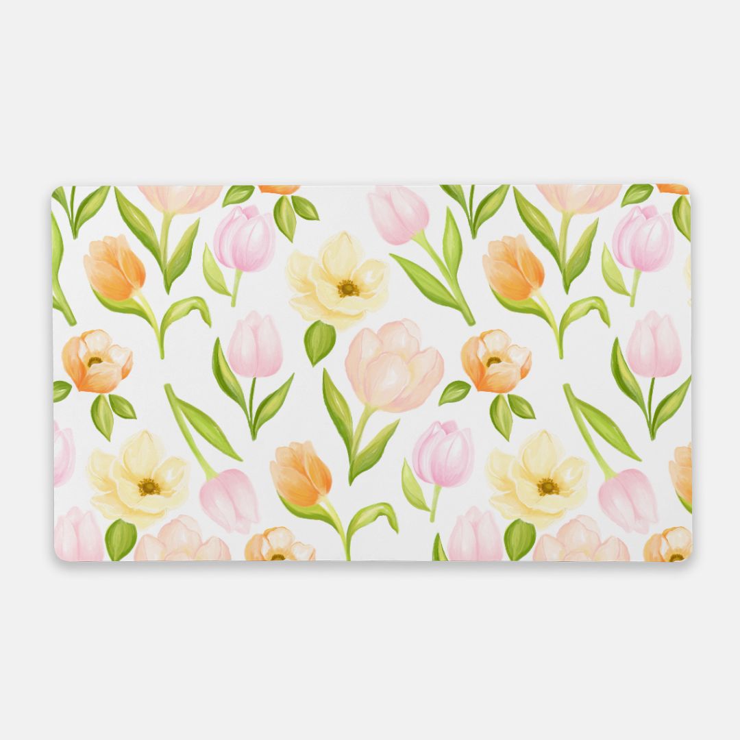 Happy Tulips Desk Mat
