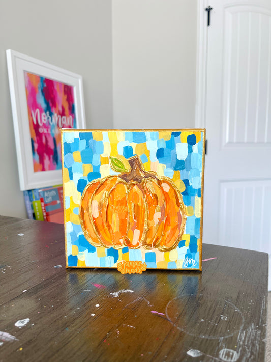 Textured Pumpkin Mini Canvas | Sweet Harvest