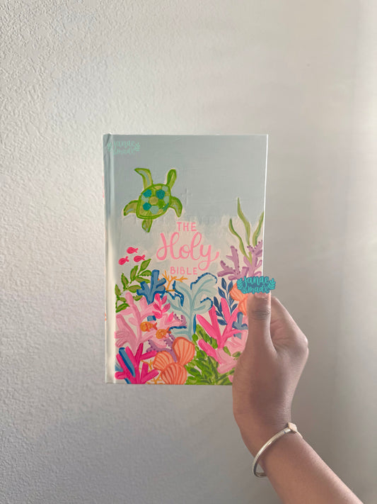 Coral Painted NLT Bible