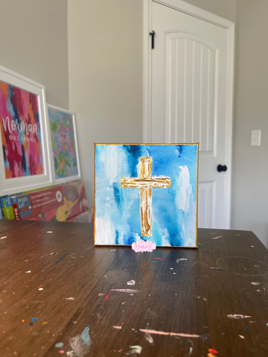 Cross Mini Canvas | Blue