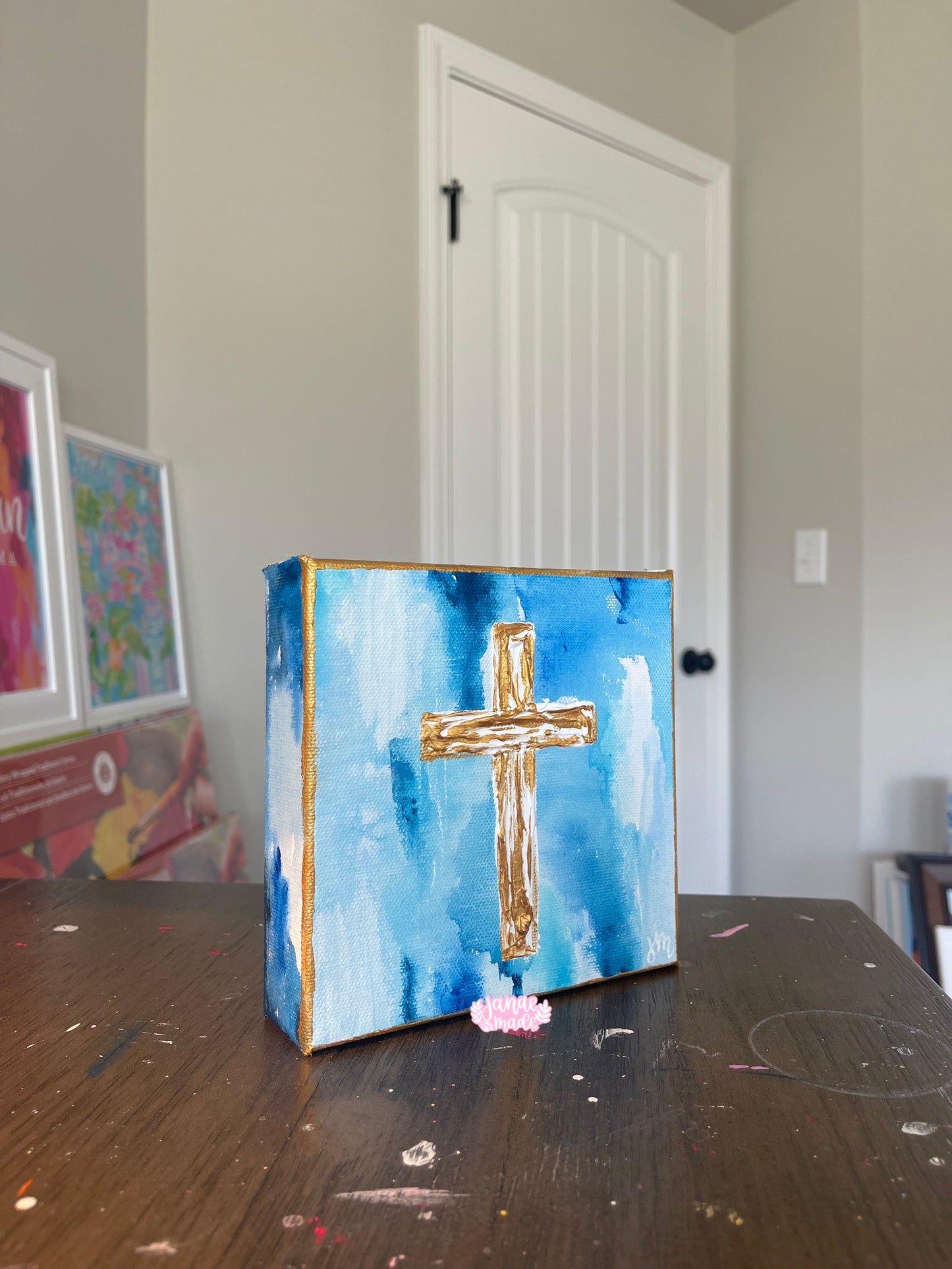 Cross Mini Canvas | Blue