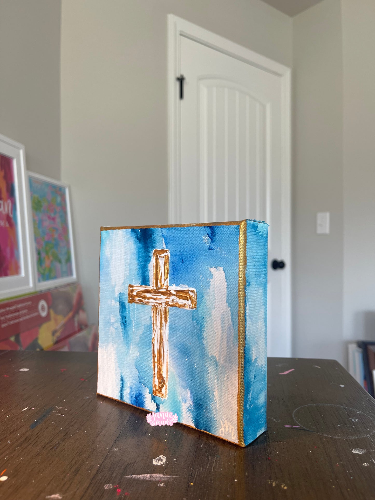 Cross Mini Canvas | Blue