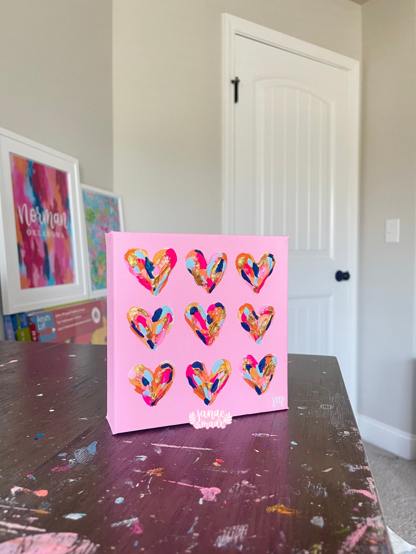 Textured Hearts Mini Canvas | Clementine