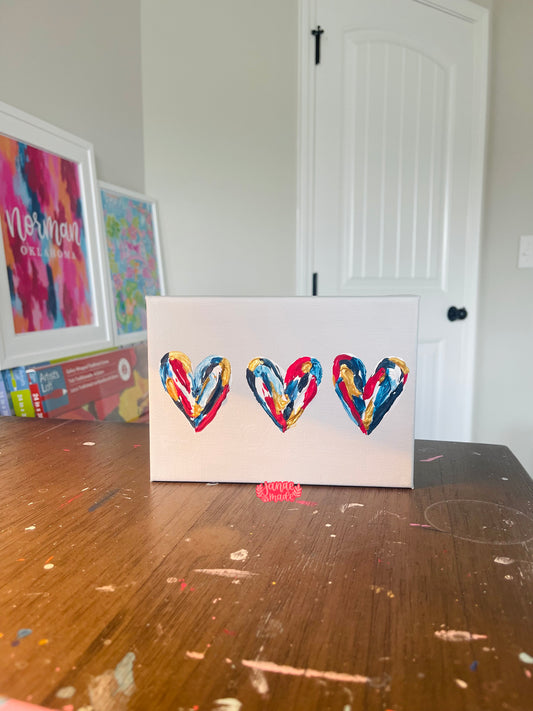 Three Hearts Mini Canvas