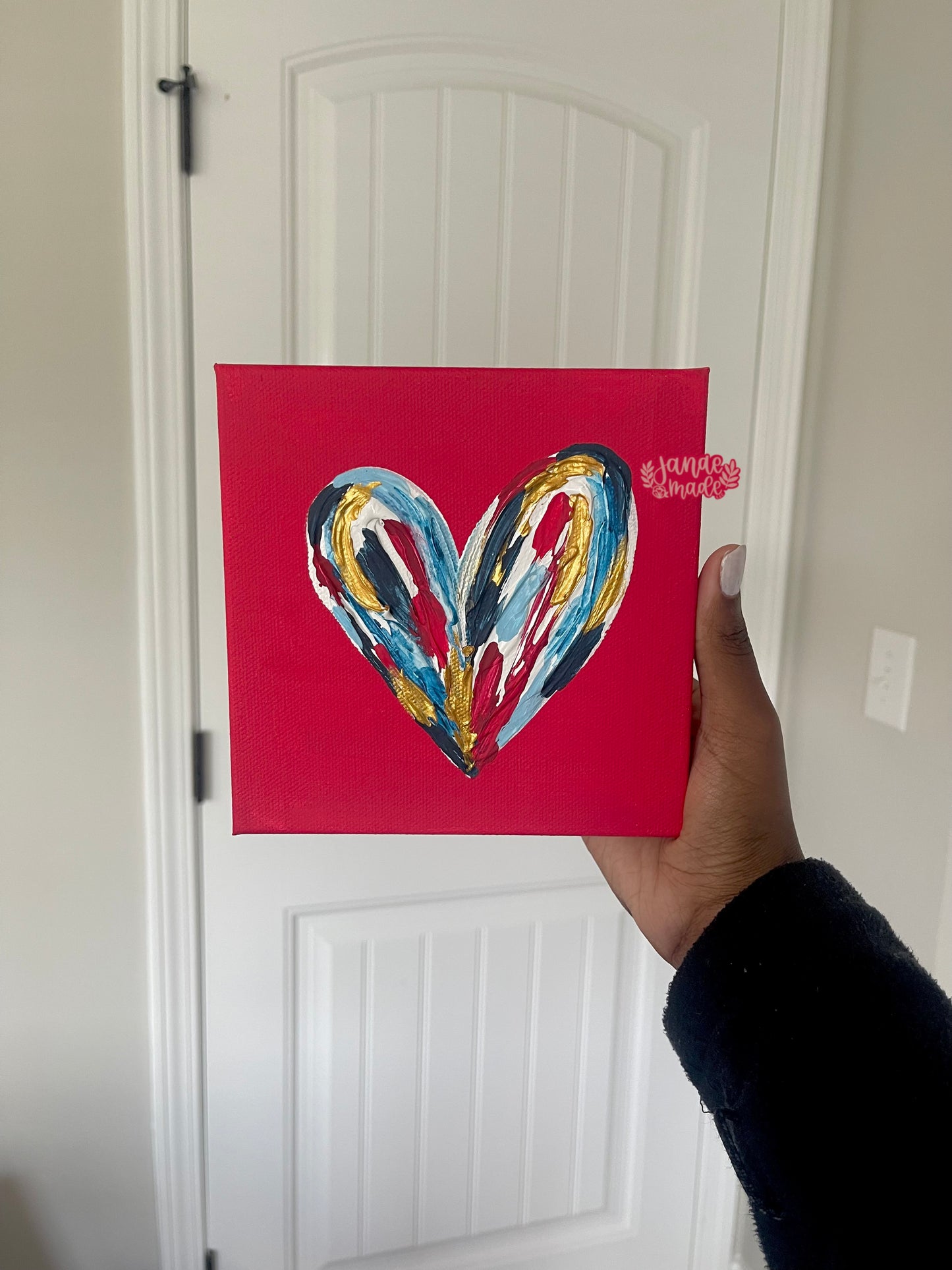 Textured Heart Mini Canvas | Red