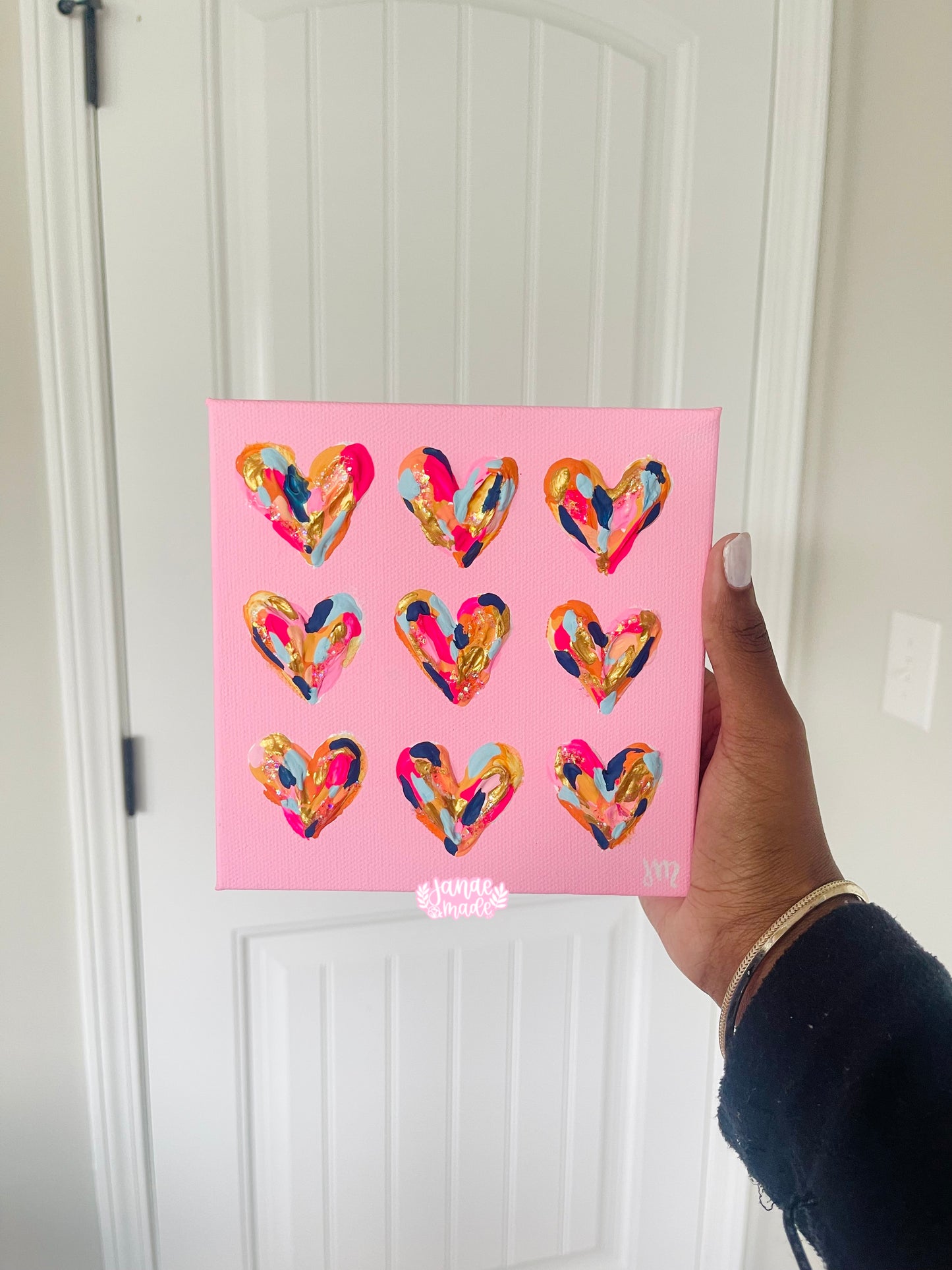 Textured Hearts Mini Canvas | Clementine