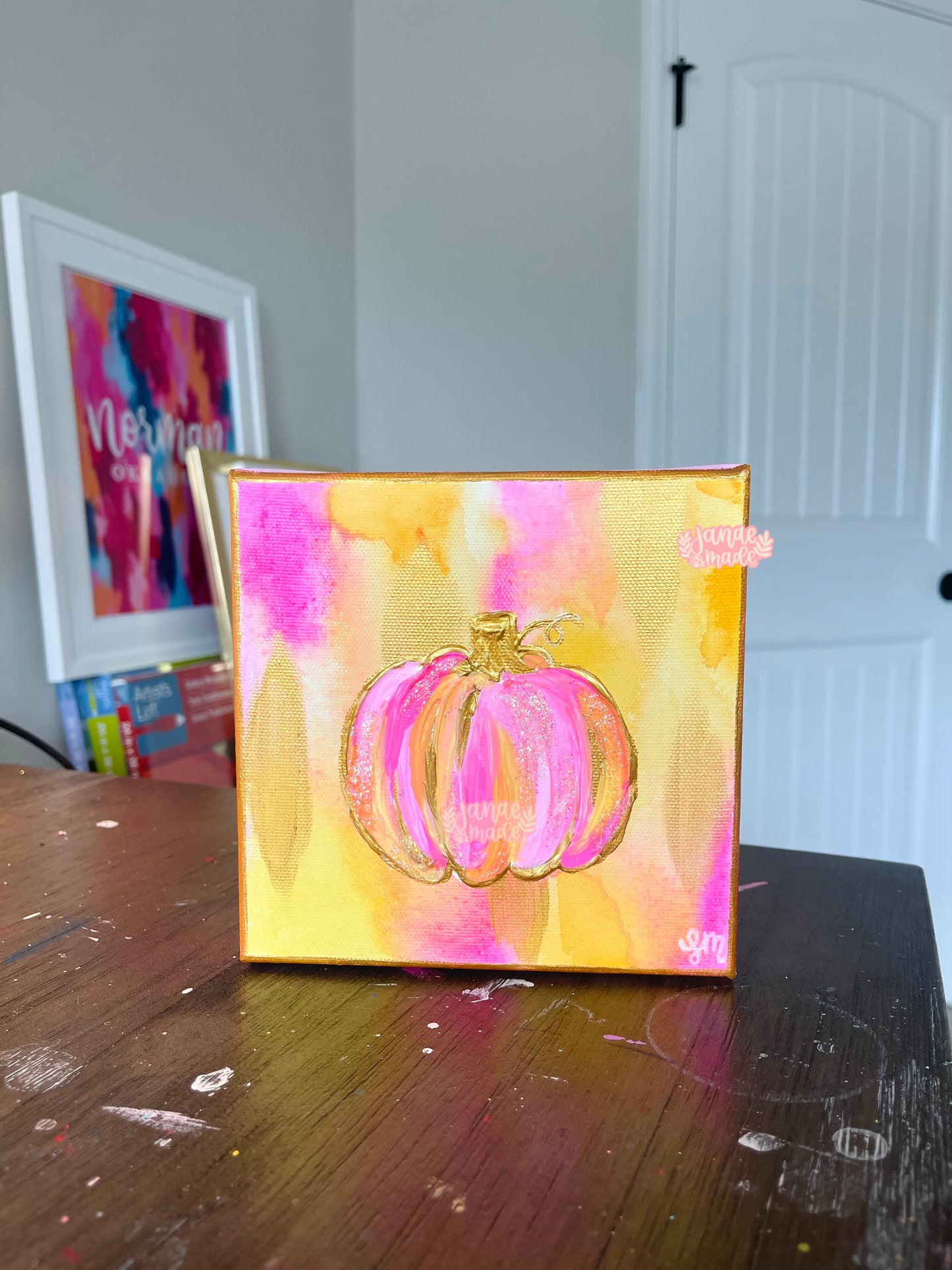 Textured Pumpkin Mini Canvas | Sunrise Splash