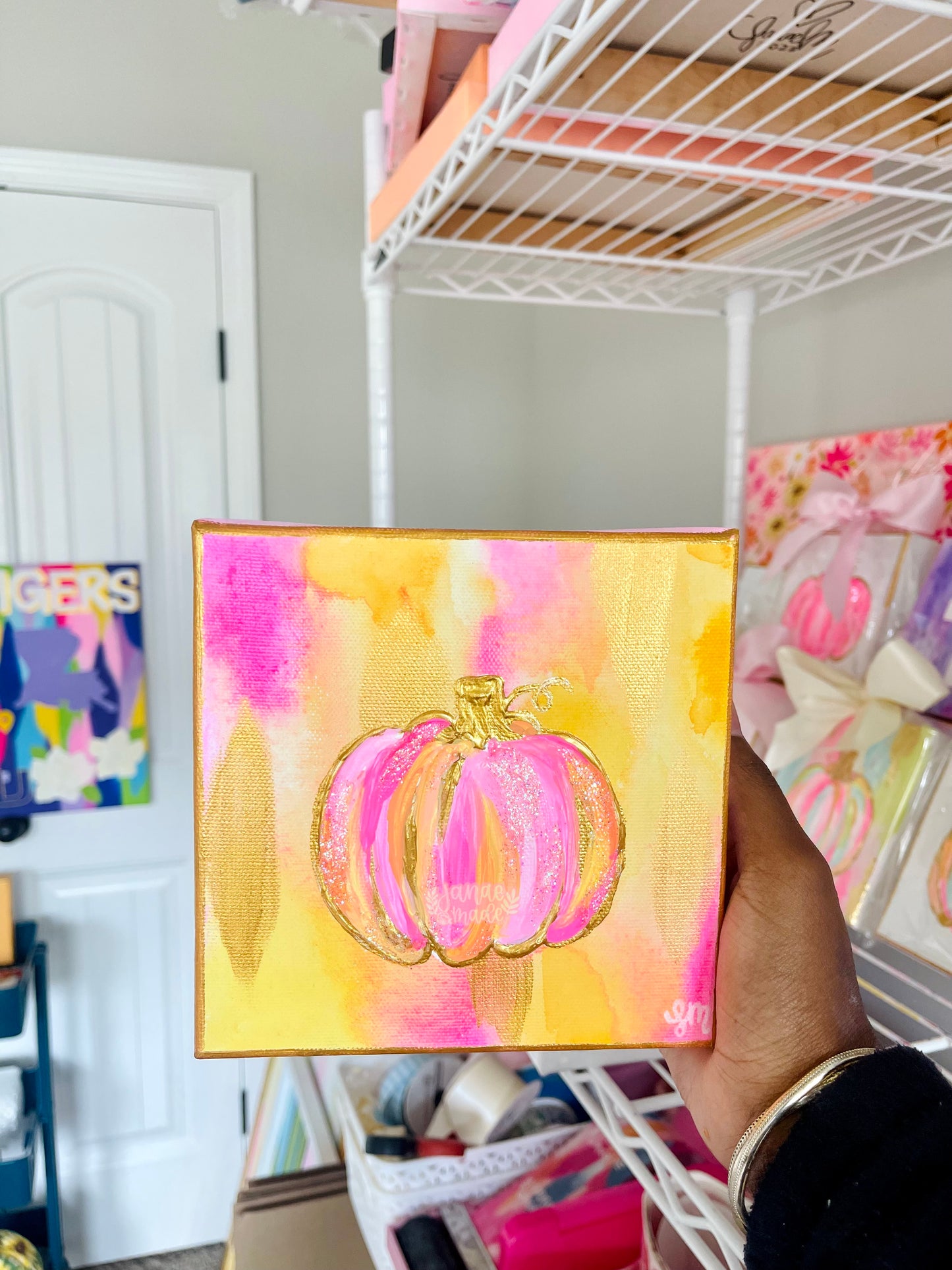 Textured Pumpkin Mini Canvas | Sunrise Splash