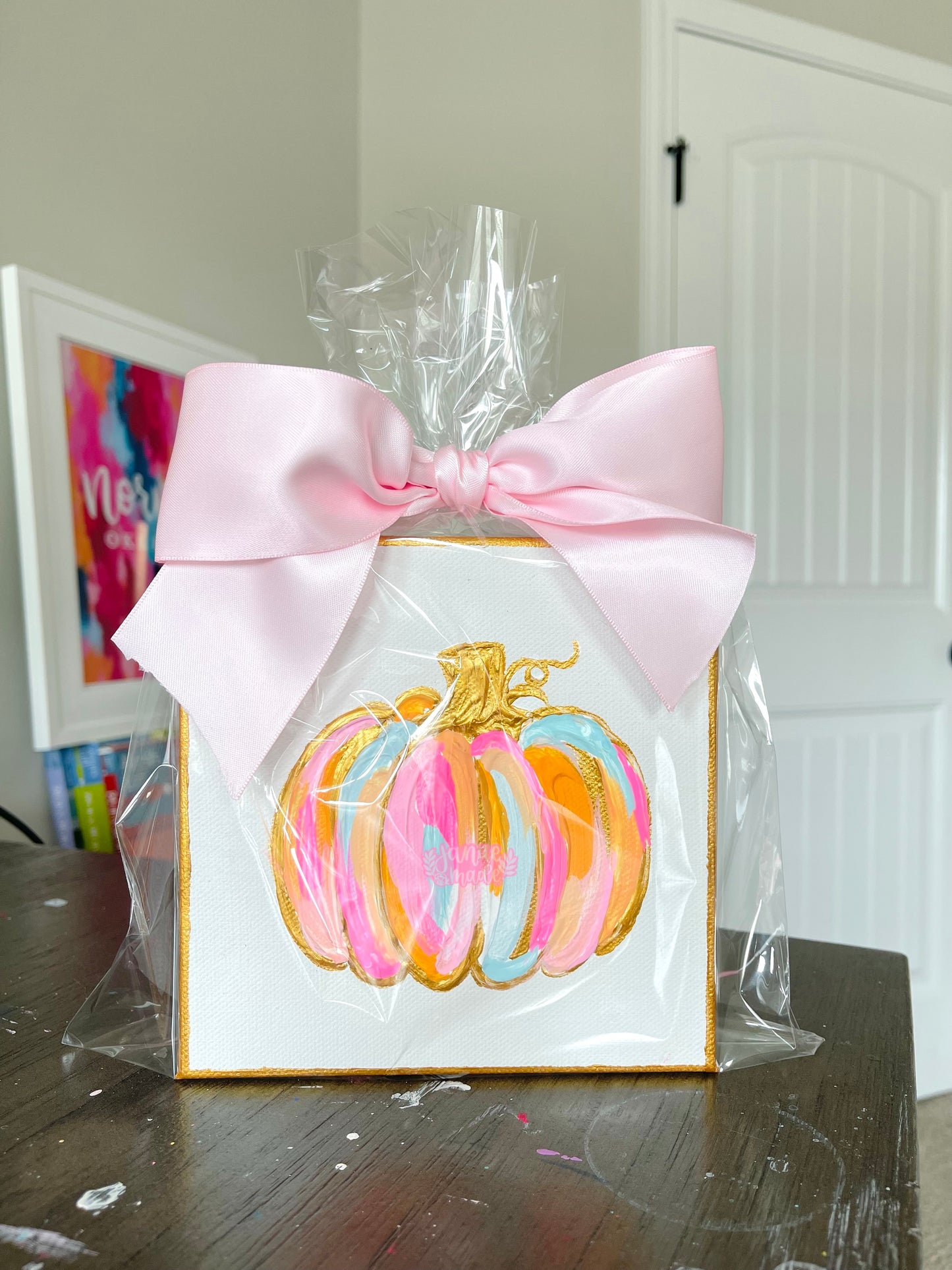 Textured Pumpkin Mini Canvas | Pastel Whimsy