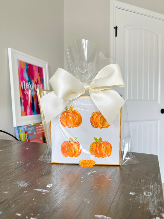 Textured Pumpkins Mini Canvas | Orange blossom