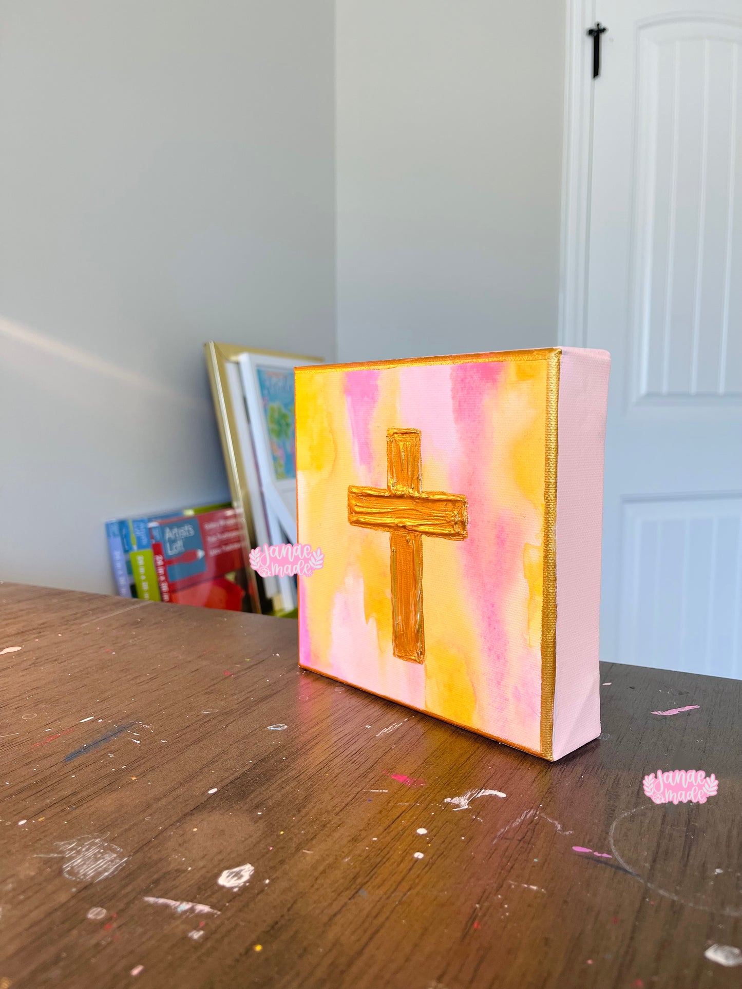 Textured Cross Mini Canvas | Sunrise