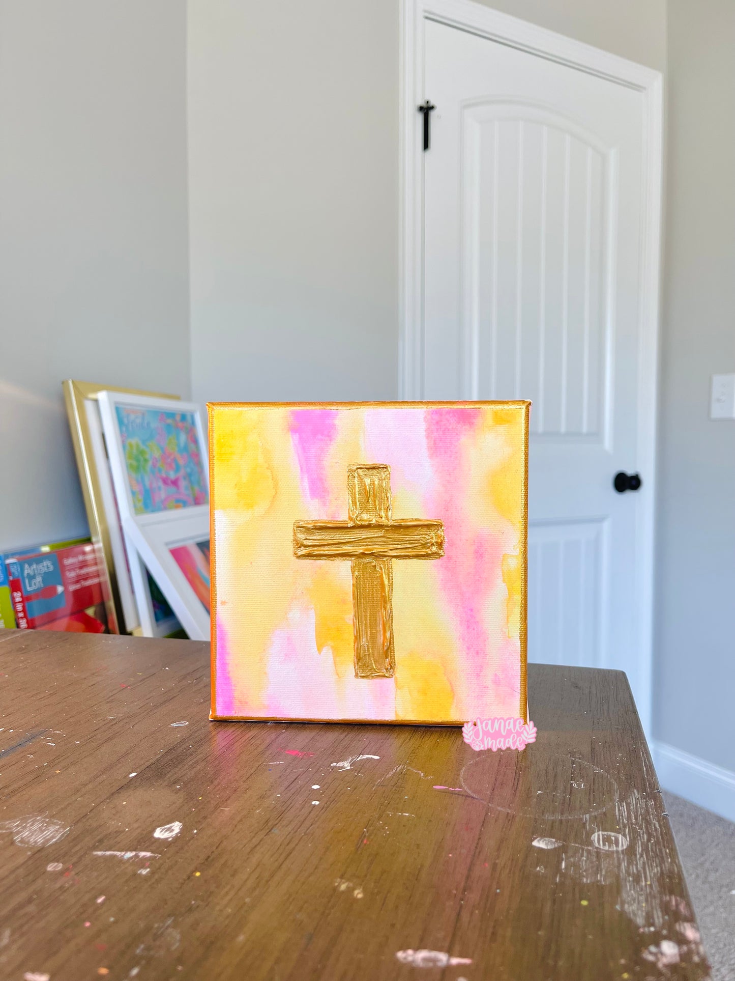 Textured Cross Mini Canvas | Sunrise