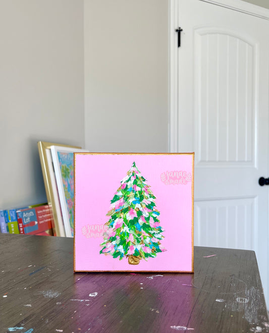 Textured Tree Mini Canvas | Holiday Spruce