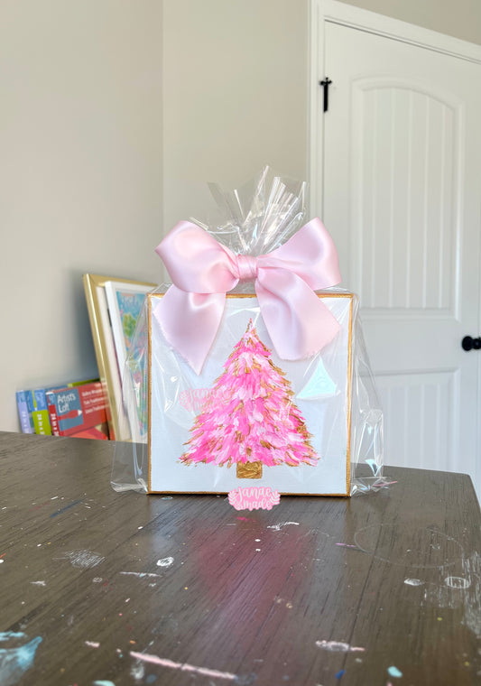 Textured Tree Mini Canvas | Pretty in Pink